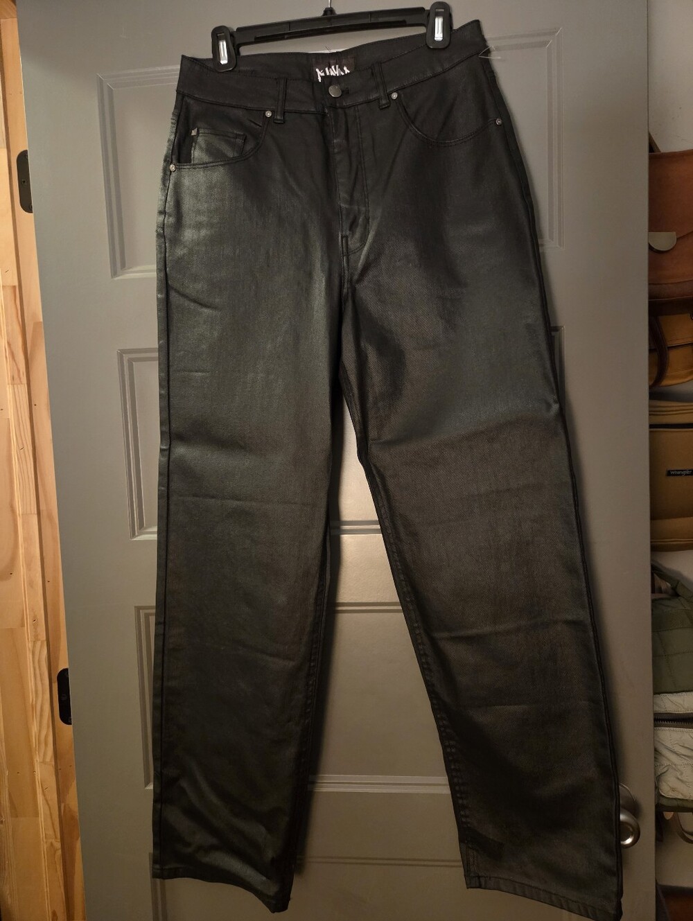 Loose fit Faux Leather Skate Pants